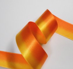 画像1: オレンジの濃淡グラデーションサテン