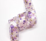 画像: 25mm紫系バラのオーガンジー